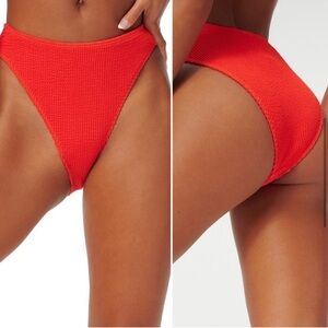 NWT Good American Always Fits Cheeky Bikini Bottom Swimsuit Size 1/2 Poppy Red